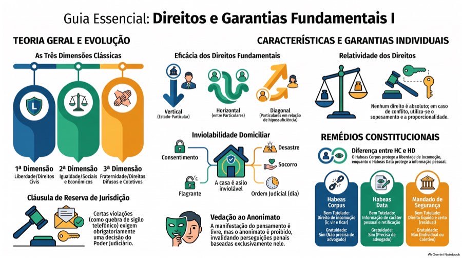 Constitucional — Direitos e Garantias Fundamentais · mapa mental