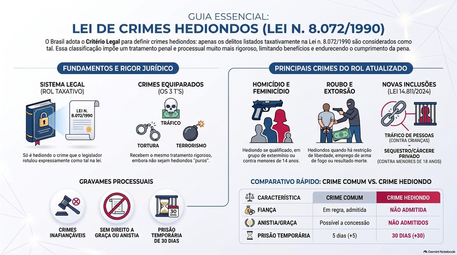 25 Leis — Crimes Hediondos · mapa mental