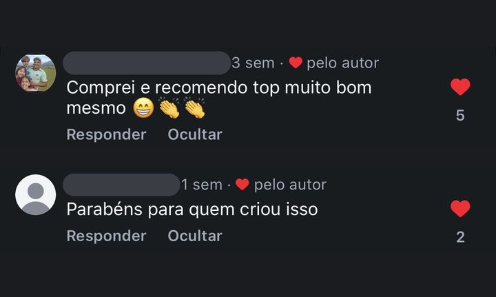 “Comprei e recomendo, top, muito bom mesmo.”